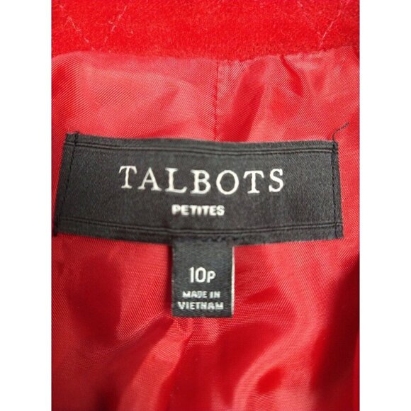 Talbots Petites Jacket Womens 10P Scarlet Red Velvet Kate Fit Button Blazer - Picture 5 of 9